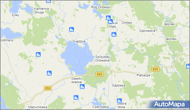 mapa Szczybały Orłowskie, Szczybały Orłowskie na mapie Targeo