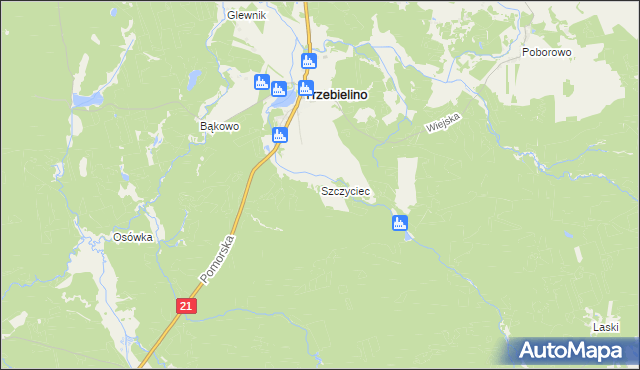 mapa Szczyciec, Szczyciec na mapie Targeo