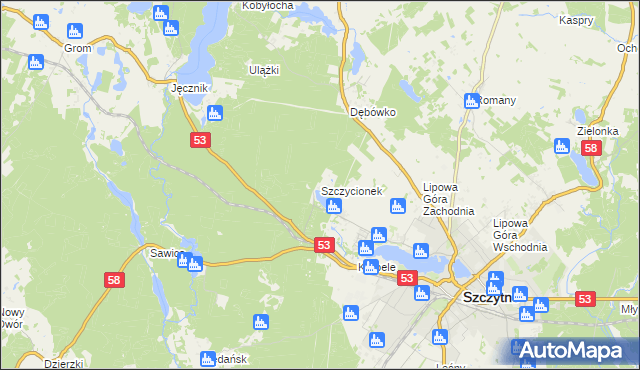 mapa Szczycionek, Szczycionek na mapie Targeo