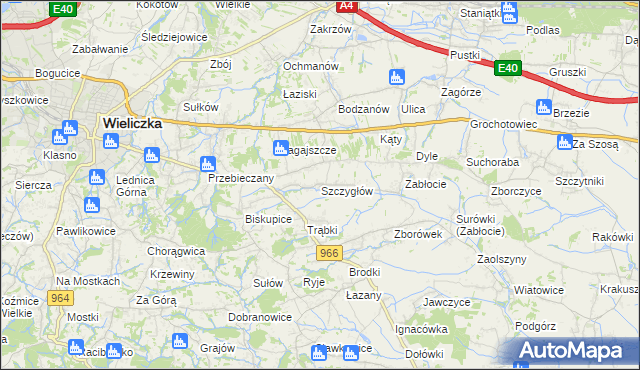 mapa Szczygłów, Szczygłów na mapie Targeo