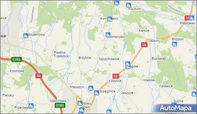 mapa Szczytkowice, Szczytkowice na mapie Targeo