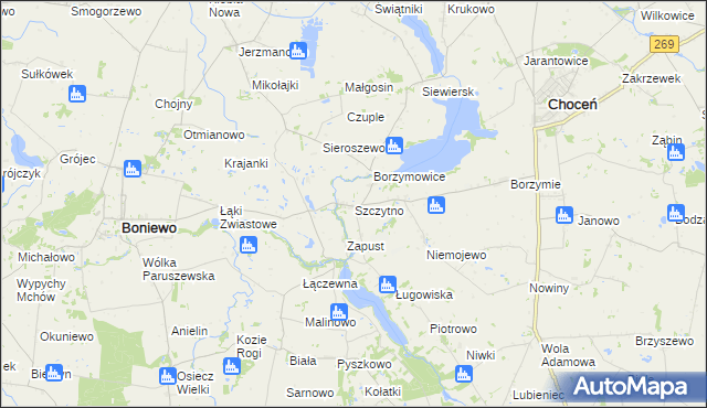 mapa Szczytno gmina Choceń, Szczytno gmina Choceń na mapie Targeo