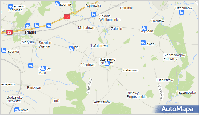 mapa Szelejewo Pierwsze, Szelejewo Pierwsze na mapie Targeo