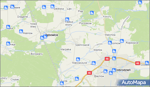 mapa Szemrowice, Szemrowice na mapie Targeo