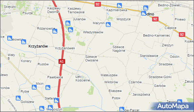 mapa Szewce Nadolne, Szewce Nadolne na mapie Targeo