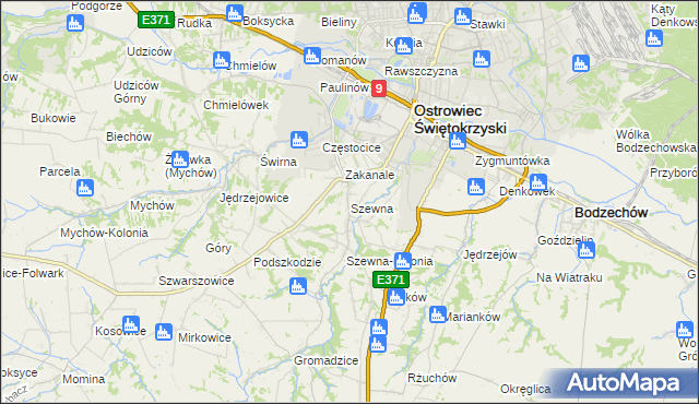 mapa Szewna, Szewna na mapie Targeo