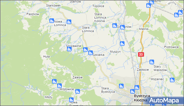 mapa Szklarka, Szklarka na mapie Targeo