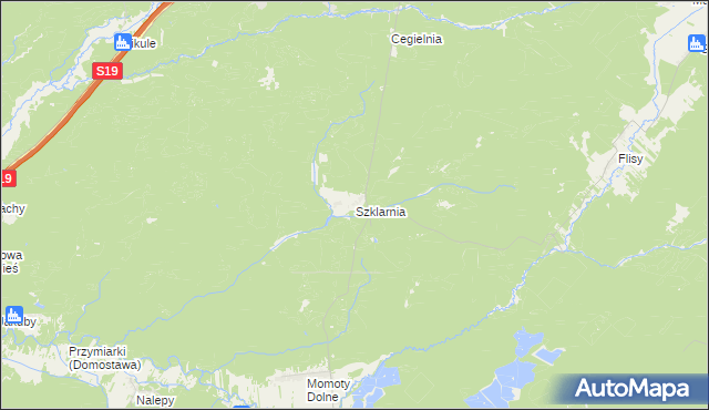 mapa Szklarnia gmina Janów Lubelski, Szklarnia gmina Janów Lubelski na mapie Targeo