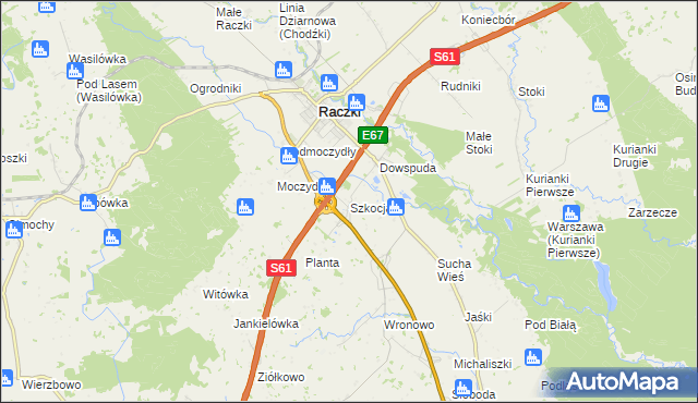 mapa Szkocja gmina Raczki, Szkocja gmina Raczki na mapie Targeo