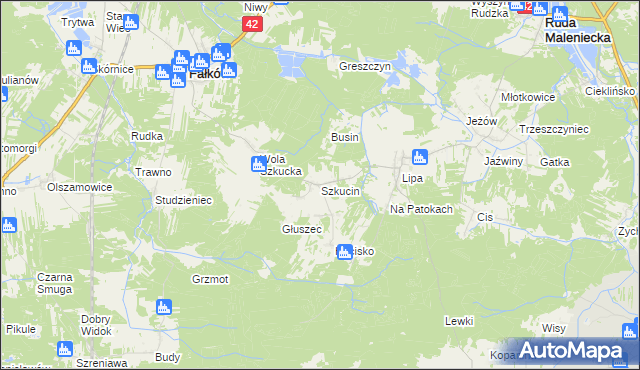 mapa Szkucin, Szkucin na mapie Targeo