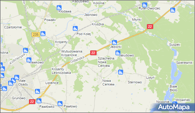 mapa Szlachetna Nowa Cerkiew, Szlachetna Nowa Cerkiew na mapie Targeo