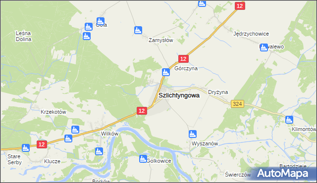 mapa Szlichtyngowa, Szlichtyngowa na mapie Targeo