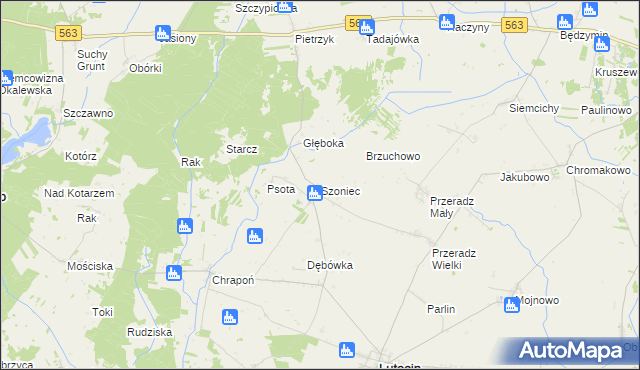 mapa Szoniec, Szoniec na mapie Targeo