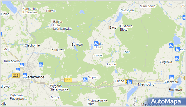 mapa Szopa, Szopa na mapie Targeo