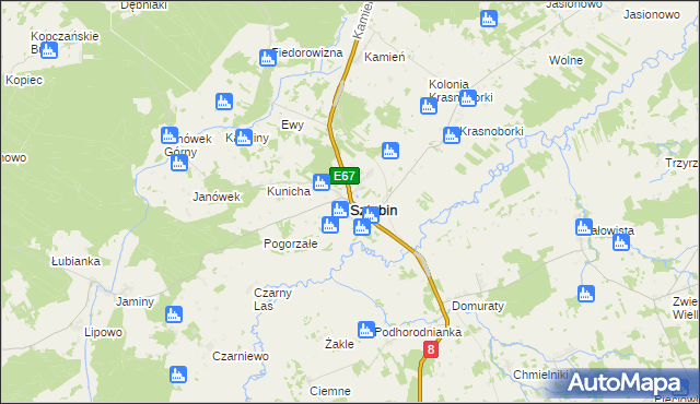 mapa Sztabin, Sztabin na mapie Targeo