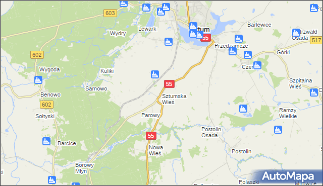 mapa Sztumska Wieś, Sztumska Wieś na mapie Targeo