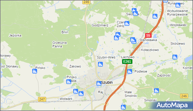 mapa Szubin-Wieś, Szubin-Wieś na mapie Targeo