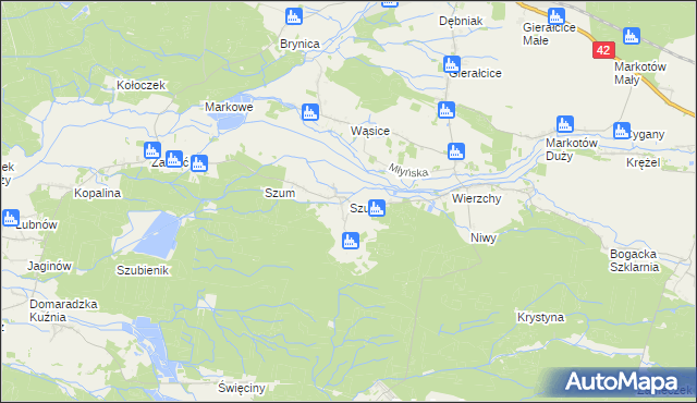 mapa Szum gmina Wołczyn, Szum gmina Wołczyn na mapie Targeo