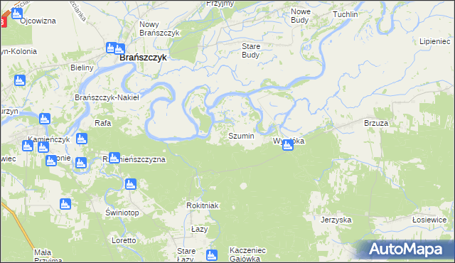 mapa Szumin gmina Łochów, Szumin gmina Łochów na mapie Targeo