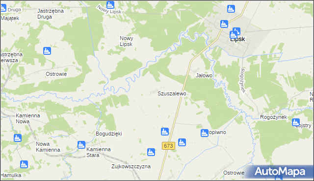 mapa Szuszalewo, Szuszalewo na mapie Targeo