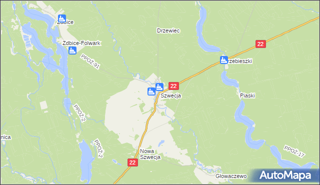 mapa Szwecja, Szwecja na mapie Targeo