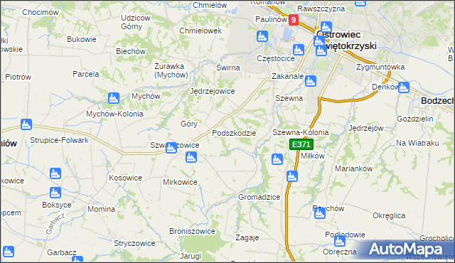 mapa Szyby, Szyby na mapie Targeo