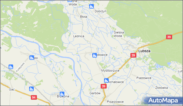 mapa Szydłowice, Szydłowice na mapie Targeo