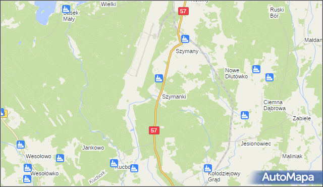 mapa Szymanki, Szymanki na mapie Targeo