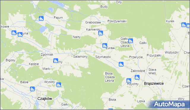 mapa Szymaszki, Szymaszki na mapie Targeo