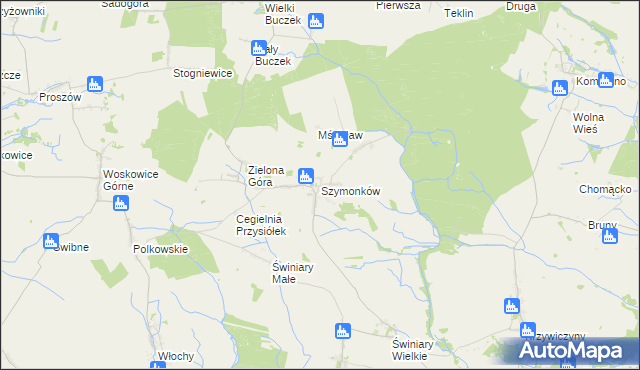 mapa Szymonków, Szymonków na mapie Targeo