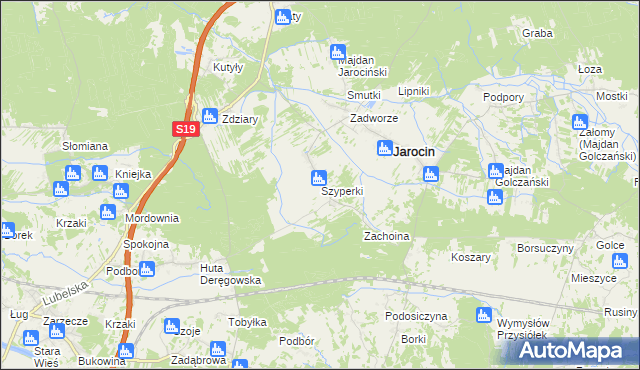 mapa Szyperki, Szyperki na mapie Targeo