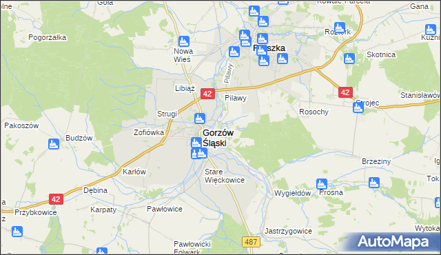 mapa Szyszków gmina Praszka, Szyszków gmina Praszka na mapie Targeo