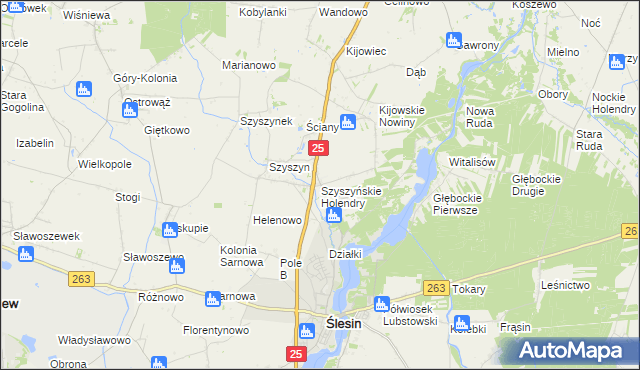 mapa Szyszyńskie Holendry, Szyszyńskie Holendry na mapie Targeo