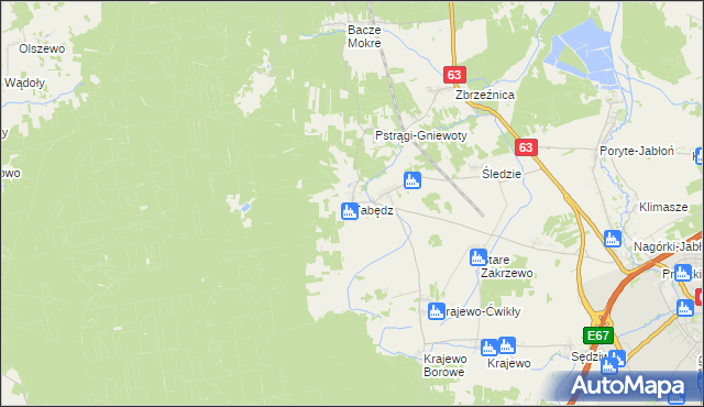 mapa Tabędz, Tabędz na mapie Targeo