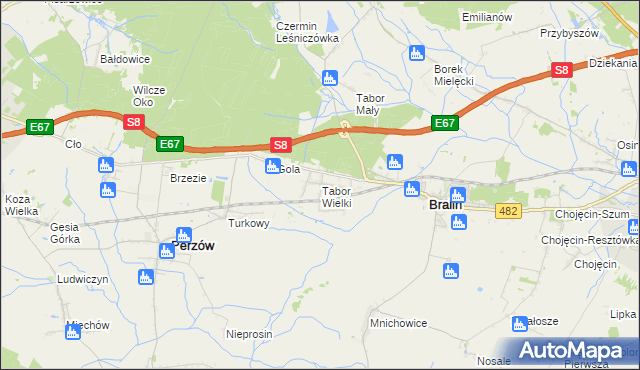 mapa Tabor Wielki, Tabor Wielki na mapie Targeo