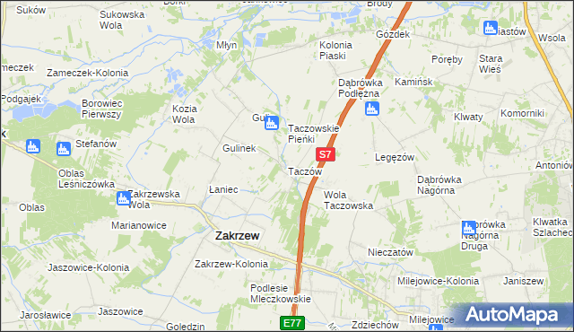 mapa Taczów, Taczów na mapie Targeo