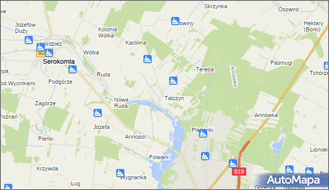 mapa Talczyn, Talczyn na mapie Targeo