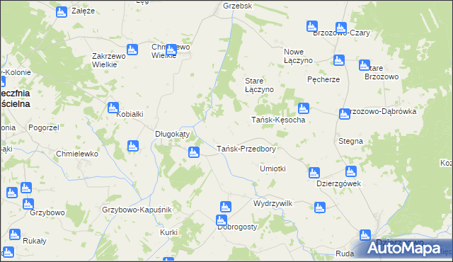 mapa Tańsk-Chorąże, Tańsk-Chorąże na mapie Targeo