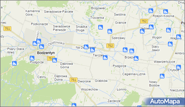 mapa Tarczek, Tarczek na mapie Targeo