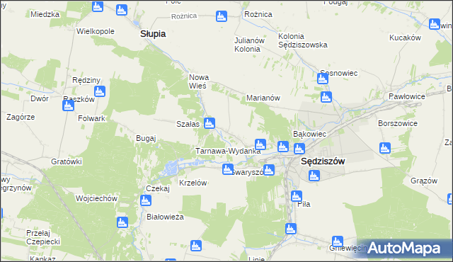 mapa Tarnawa gmina Sędziszów, Tarnawa gmina Sędziszów na mapie Targeo