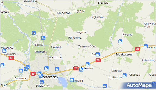 mapa Tarnawa-Góra, Tarnawa-Góra na mapie Targeo