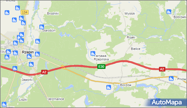 mapa Tarnawa Rzepińska, Tarnawa Rzepińska na mapie Targeo