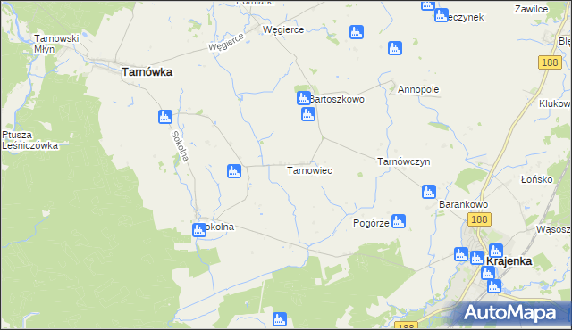 mapa Tarnowiec gmina Tarnówka, Tarnowiec gmina Tarnówka na mapie Targeo