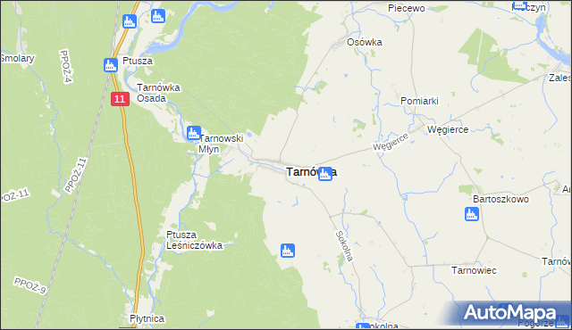 mapa Tarnówka powiat złotowski, Tarnówka powiat złotowski na mapie Targeo