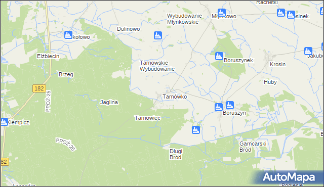 mapa Tarnówko gmina Połajewo, Tarnówko gmina Połajewo na mapie Targeo