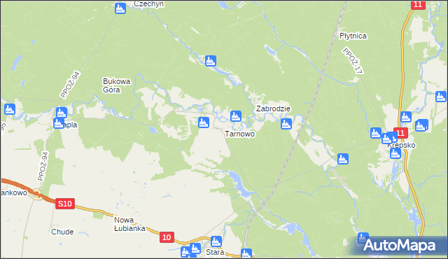 mapa Tarnowo gmina Szydłowo, Tarnowo gmina Szydłowo na mapie Targeo