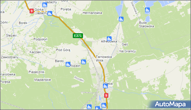 mapa Tarnowska Wola gmina Nowa Dęba, Tarnowska Wola gmina Nowa Dęba na mapie Targeo