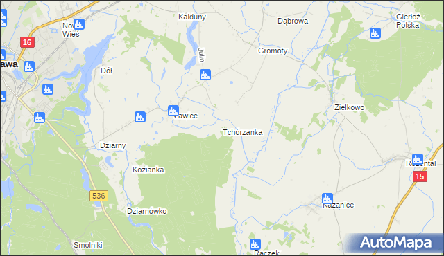 mapa Tchórzanka, Tchórzanka na mapie Targeo