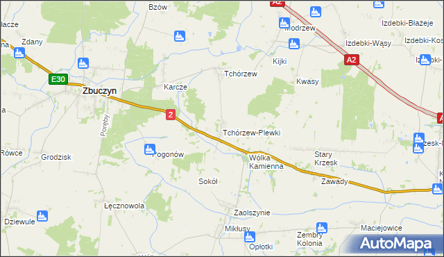 mapa Tchórzew-Plewki, Tchórzew-Plewki na mapie Targeo