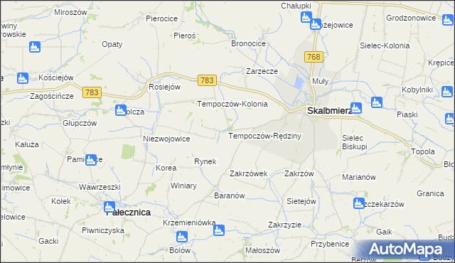 mapa Tempoczów-Rędziny, Tempoczów-Rędziny na mapie Targeo